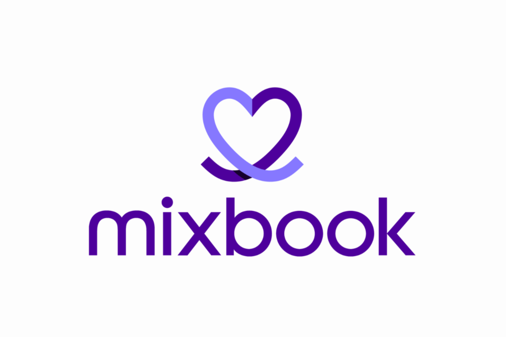 Mixbook logo, personalised photo book and gift service